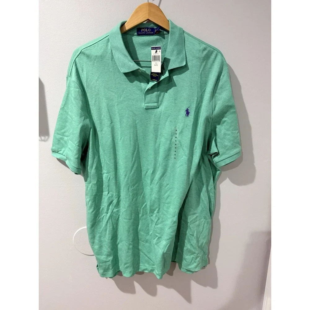 NWT Polo Ralph Lauren Men's Classic Cotton Polo‎ Shirt Green Size XL. S